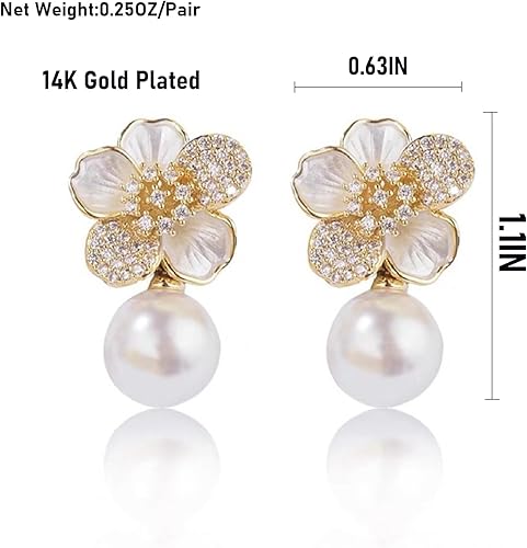 Women’s Pearl Flower Earrings