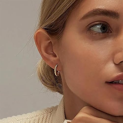 Small Gold Hoop Earrings 6 Pairs