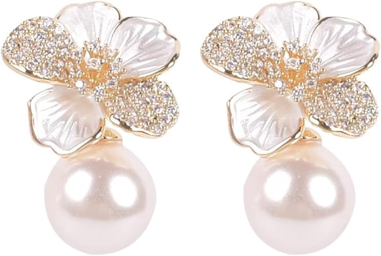Women’s Pearl Flower Earrings