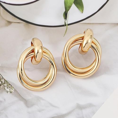 Gold Chain Dangle Earrings for Women