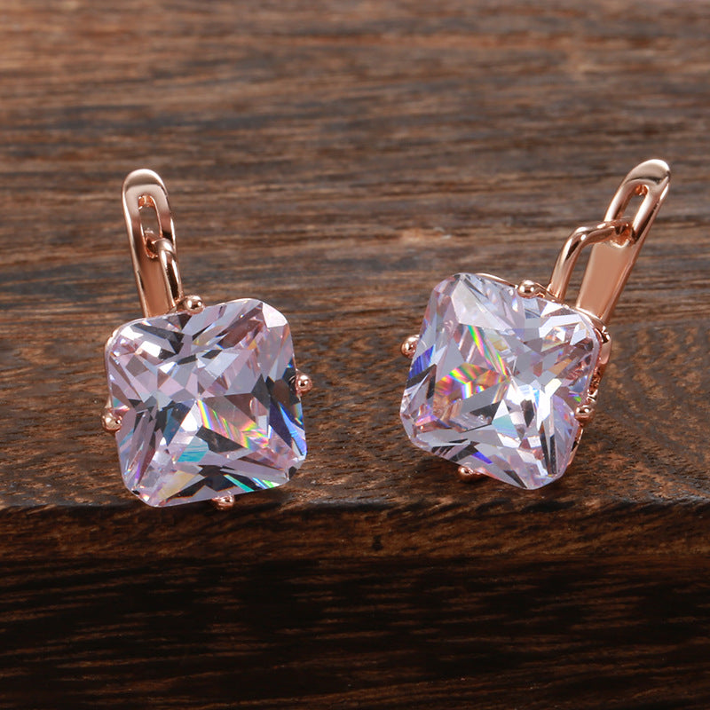 Blue Zircon Stone Earrings