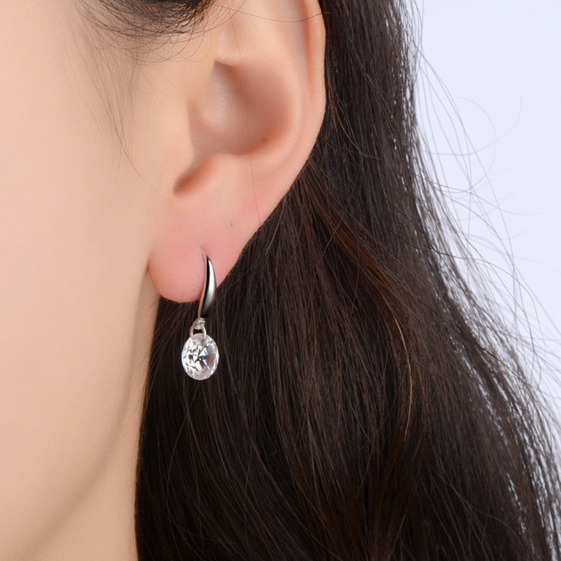New Round Crystal Zircon Drop Earrings