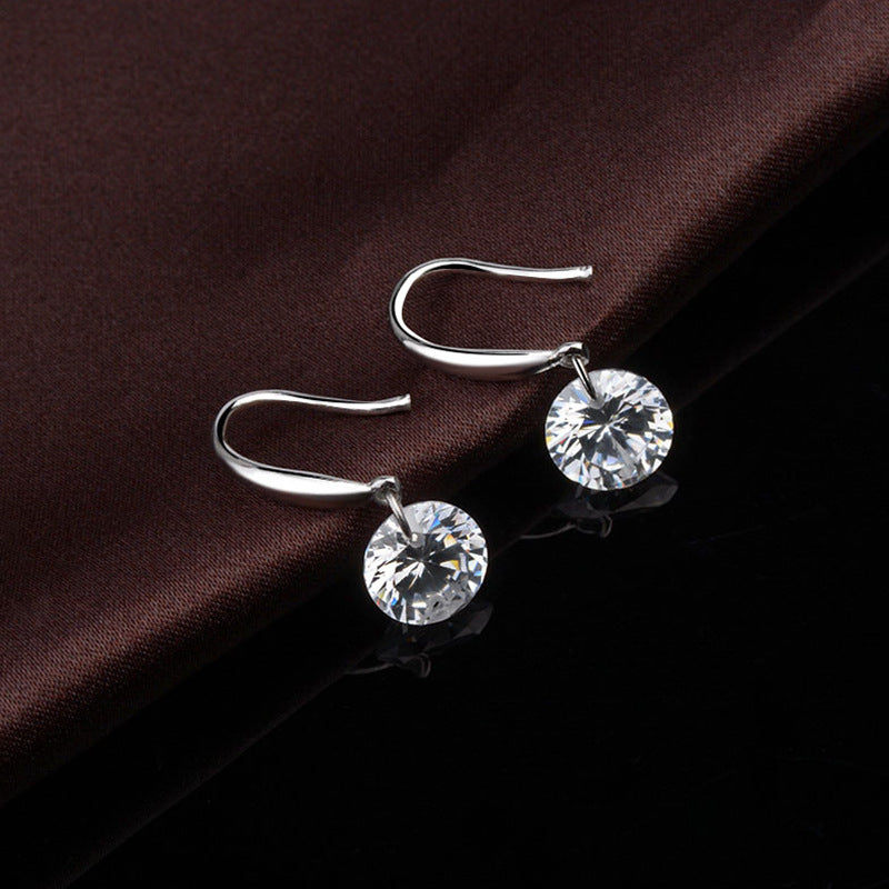 New Round Crystal Zircon Drop Earrings