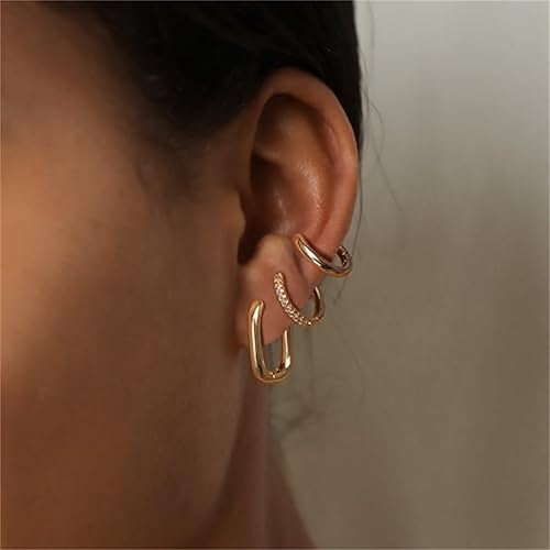 Small Gold  Hoop Earrings 6 Pairs