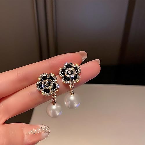 Drop Design Black and White Pearl Earrings Timeless Jewelry