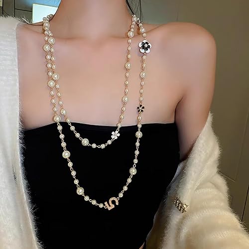 Elegant Pearl Long Necklace for Women