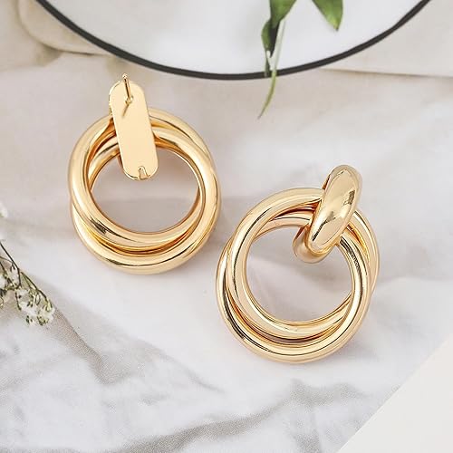 Gold Chain Dangle Earrings for Women