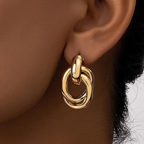 Gold Chain Dangle Earrings for Women