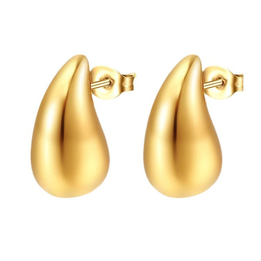 Chunky Gold Waterdrop Hollow Open Hoops