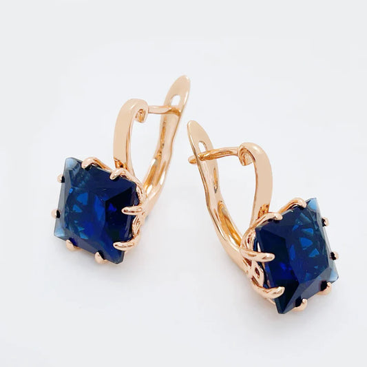 Blue Zircon Stone Earrings