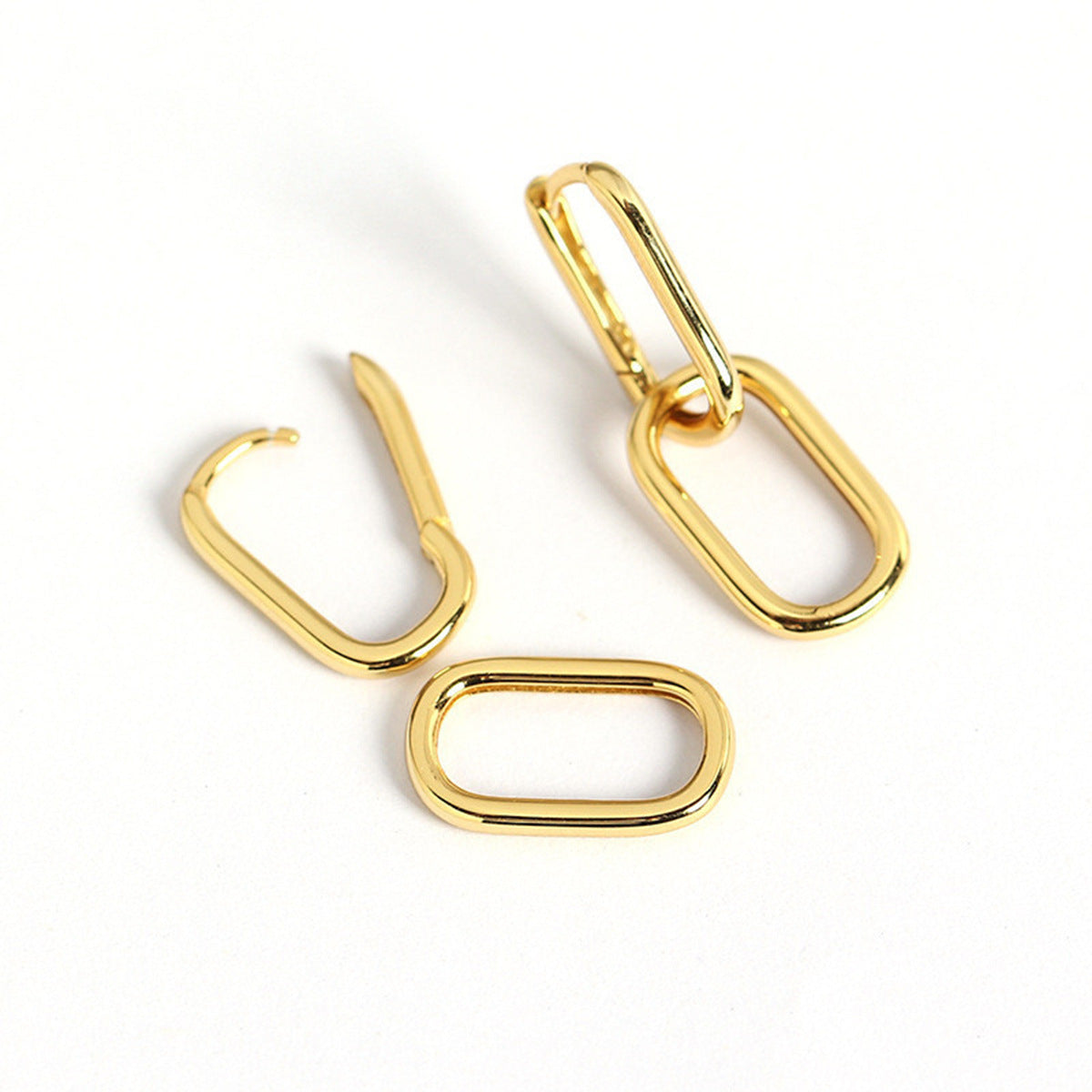 Paperclip Link Huggie Hoop Earrings